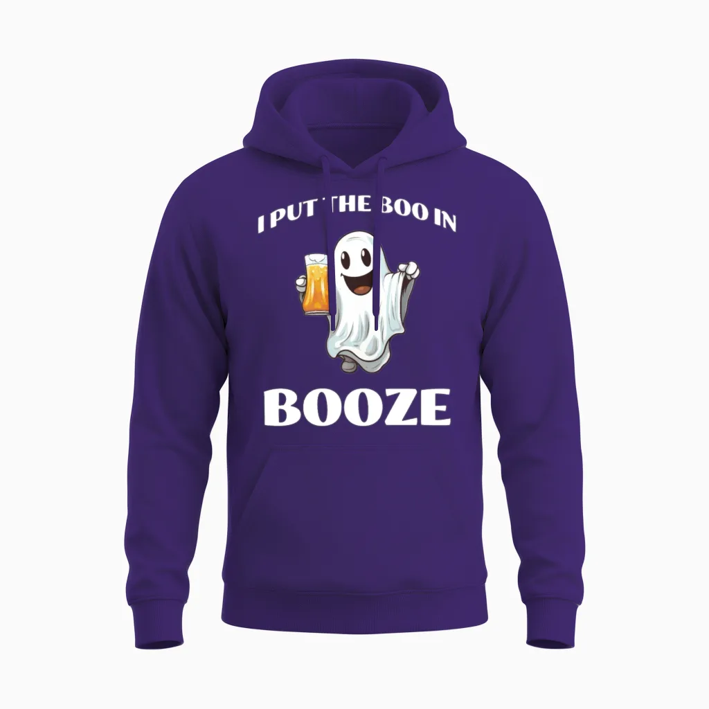 Funny Halloween Drinking Unisex Hoodie in Purple