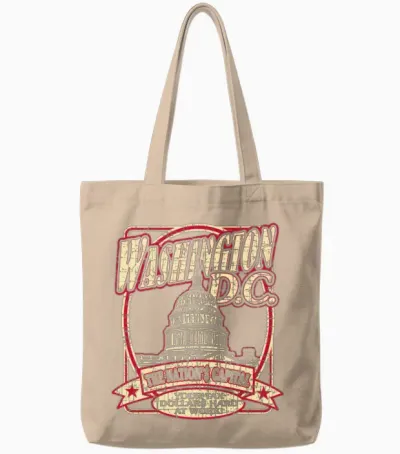 Washington D.c. Souvenir Satire Tote Bags - Natural