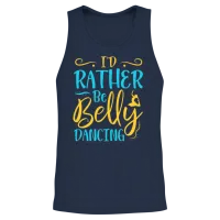 I'd Rather Be Belly Dancing Belly Dance Unisex Tank Top - Navy – 2