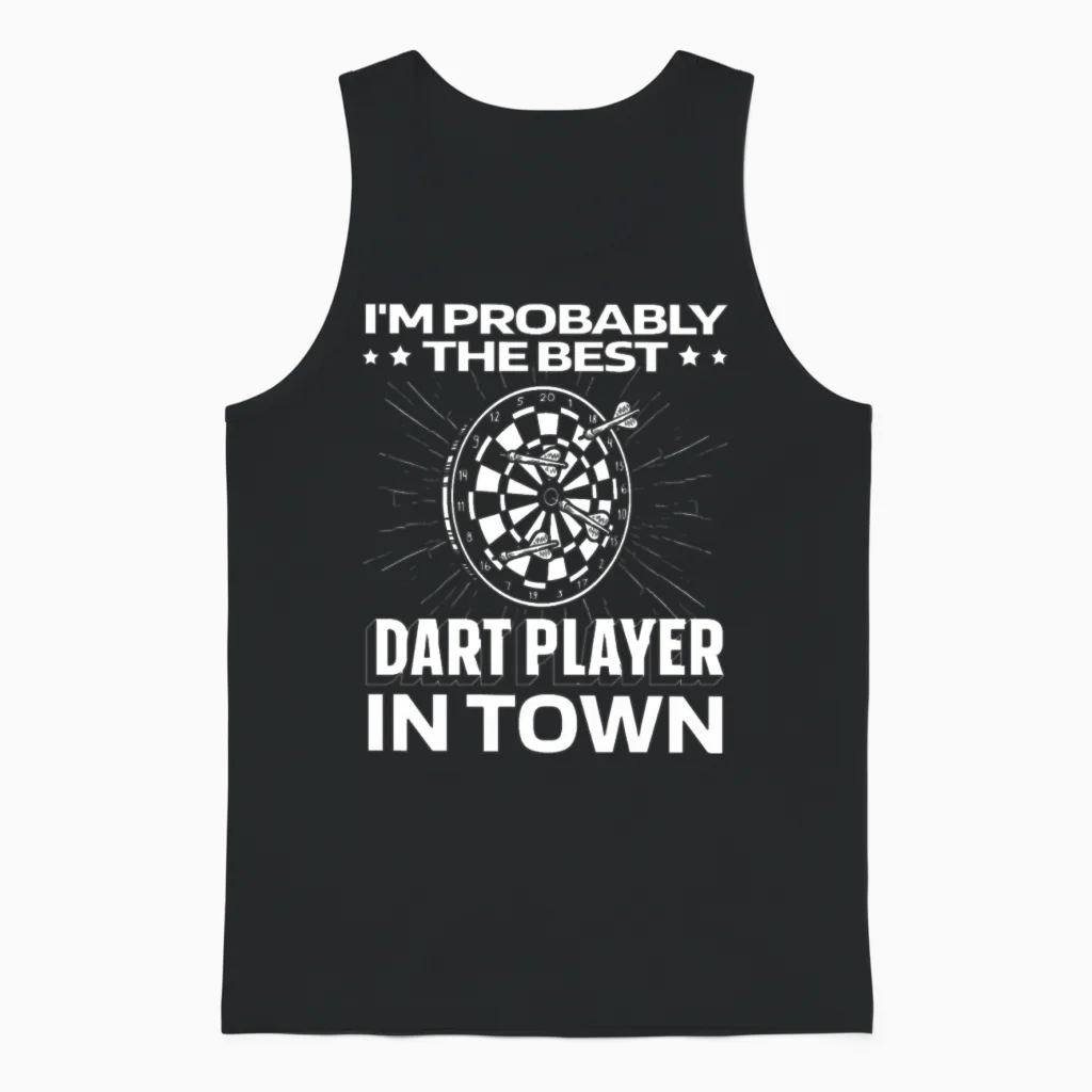 Darting Darts Funny Unisex Tank Top in Black