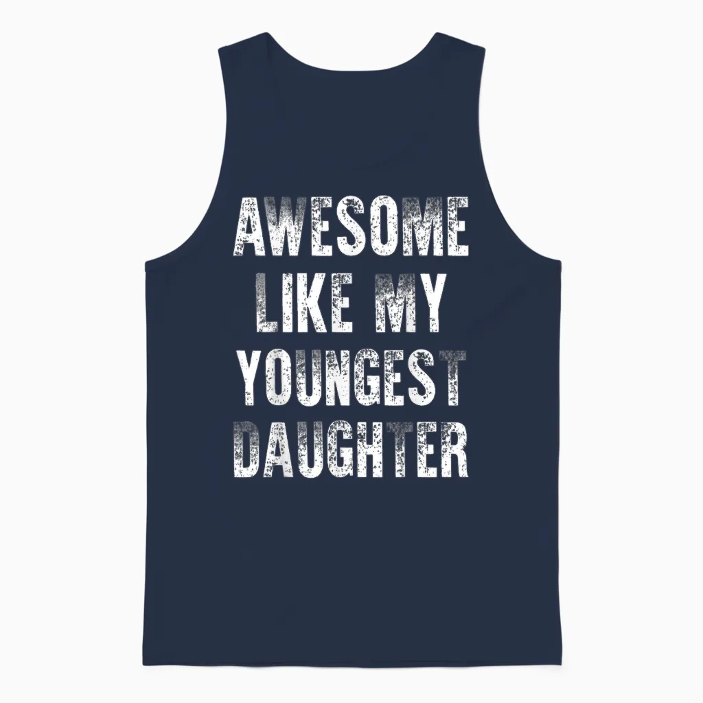 Awesome Like My Youngest Daughter Unisex Tank Top in Navy
