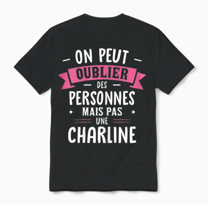 Femme Humour Copine Cadeau Personnalisé Bff Prénom Charline Unisex T-Shirt in Black