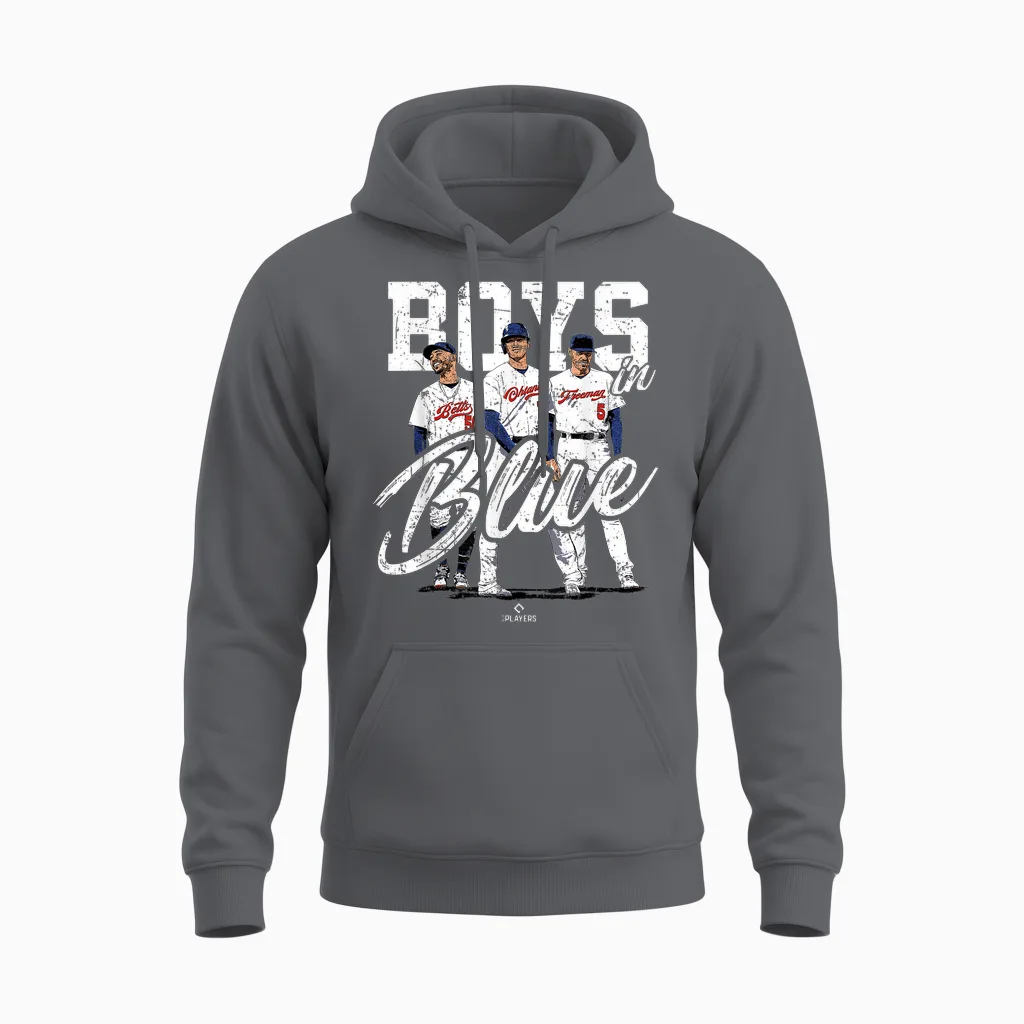 Ohtani, Betts, Freeman | La Baseball Mlb Player | Mlboht3001 Unisex Hoodie in Charcoal
