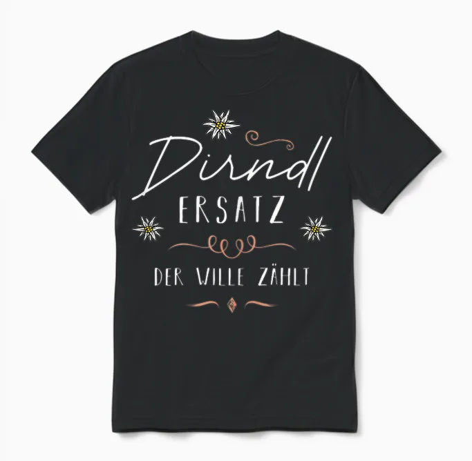 Trachtenshirt Passend Für Oktoberfest Trachten Ersatz Dirndl Unisex T-Shirt in Black