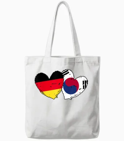 Deutschland Südkorea Herzfahnen Deutsch Koreanisch Doppelflagge Tote Bags - White