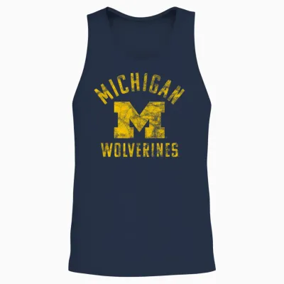 University of Michigan Wolverines U of M Large Unisex Tank Top - Navy