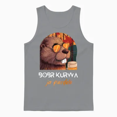 Bober Kurwa Polnisches Biber Funny Meme Bobr Ja Pierdole Unisex Tank Top - Sport Grey