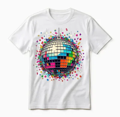 Confetti Disco Ball Party Unisex T-Shirt - White