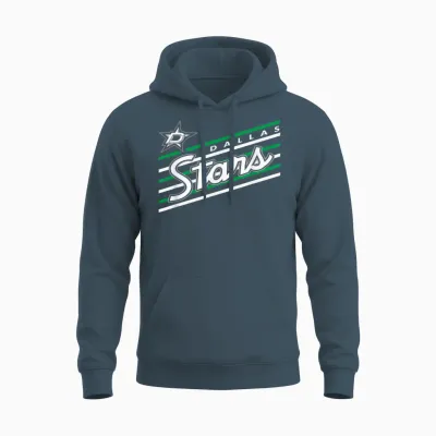 Dallas Stars Retro Performer Black Officially Licensed Unisex Hoodie - Dark Heather