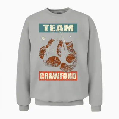 Crawford Last Name Retro Family Name Crawford Boxing Unisex Sweatshirt - Ash