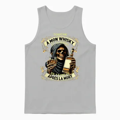 Touch My Whiskey and You'll See if There's Life After T-Shirt, Black, S Unisex Tank Top - Ash