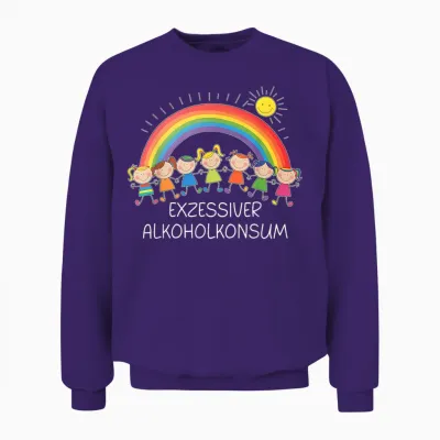 Exzessiver Alkoholkonsum X Lustige Kinder Zeichnung Unisex Sweatshirt - Purple