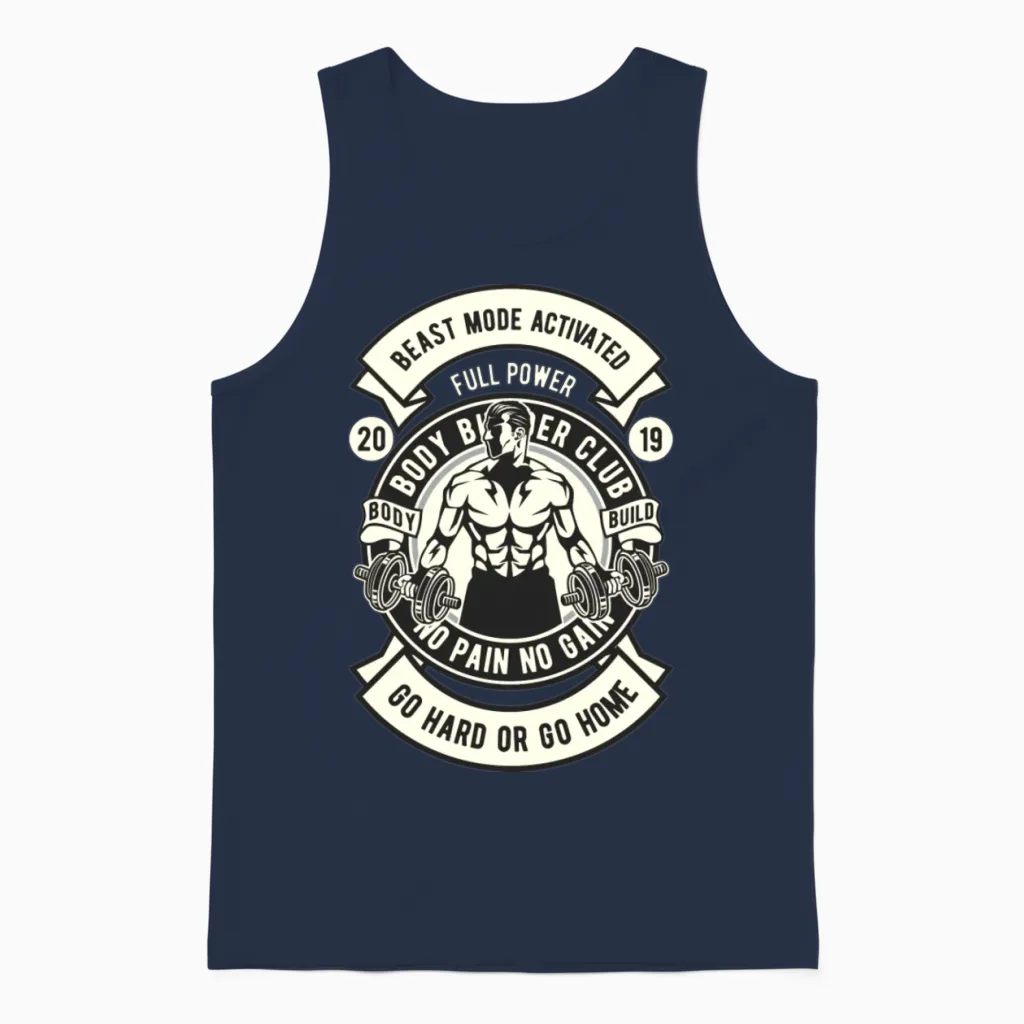 Activated Vintage Retro Classic Unisex Tank Top - Navy