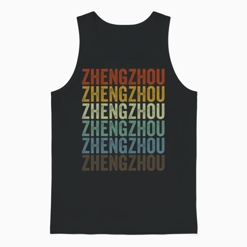 Zhengzhou China Retro Vintage Unisex Tank Top in Black