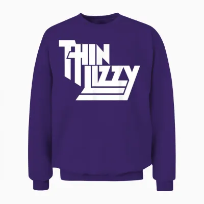 Thin Lizzy White Stacked Logo Unisex Sweatshirt - Purple