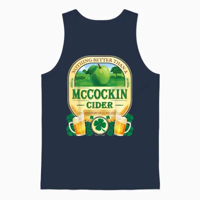 Mccockin Cider Mccain Funny St Patrick’s Day Adult Humor Unisex Tank Top - Navy