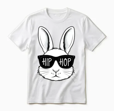 Cool White Rabbit with Sunglasses Unisex T-Shirt - White