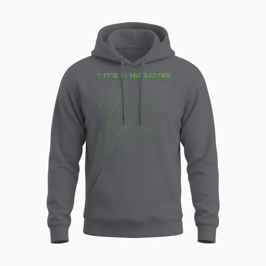 Type O Negative Tree Black T-Shirt, Black Unisex Hoodie in Charcoal