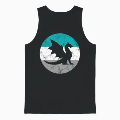 Dragon Retro for Men or Boys Unisex Tank Top - Black