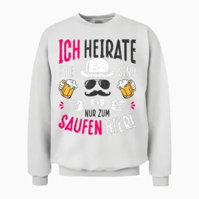 Hen Night T-Shirt Groom Costume Jga Stag Night T-Shirt, Pink Unisex Sweatshirt - White