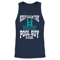 Pool Cleaner Keep Calm the Pool Guy Is Here Unisex Tank Top - Navy – 2