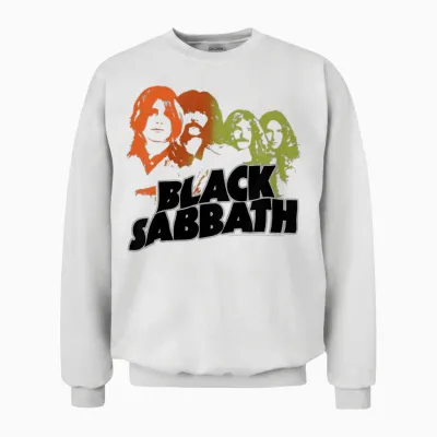 Kids Black Sabbath Band Sketch Kids Black Unisex Sweatshirt - White