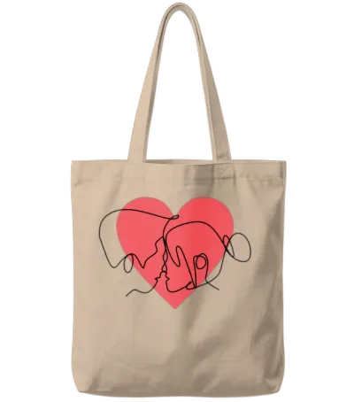 Love and Romance Tote Bags - Natural