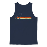 Poodle Retro Unisex Tank Top - Navy – 1