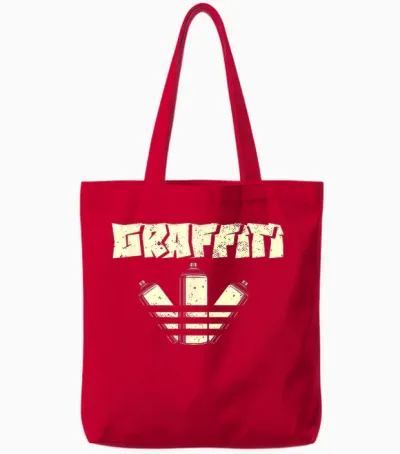 Graffiti Street Urban Art Spray Paint Graffiti Artist T-Shirt, Black Tote Bags - Red