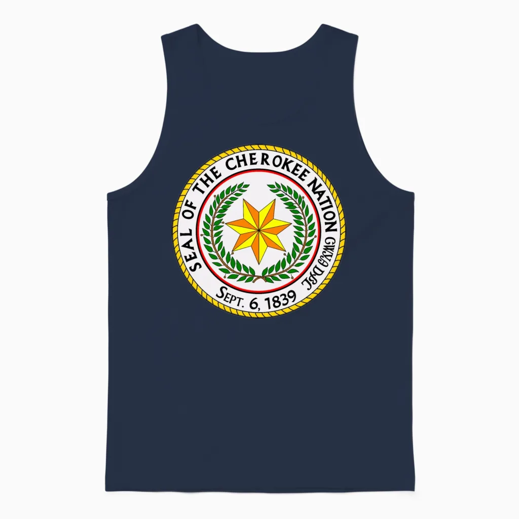 Great Seal of the Cherokee Nation Unisex Tank Top in Navy