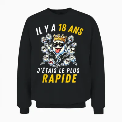 Gift Idea Humour 18th Year 2008 Birthday 18 Years Man Unisex Sweatshirt - Black