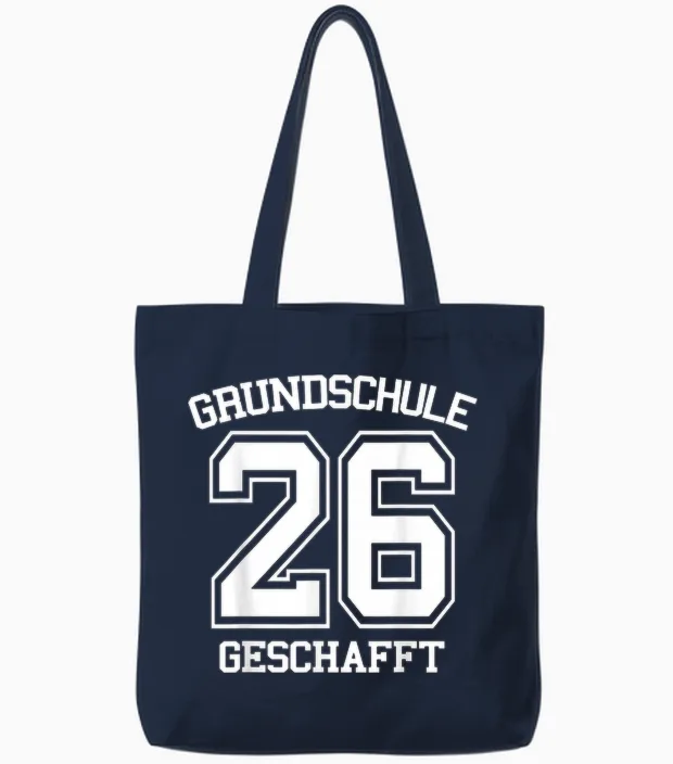 Grundschule Geschafft 2026 Grundschulabschluss Tote Bags in Navy