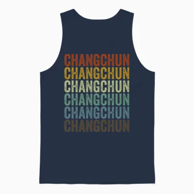 Changchun China Retro Vintage Unisex Tank Top - Navy