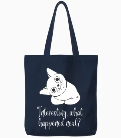 Funny Kitten Tote Bags - Navy