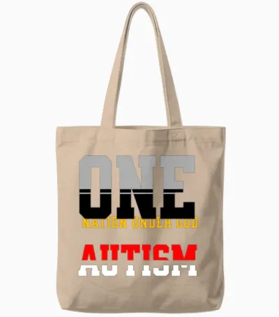 Patriotic Typographic Banner Tote Bags - Natural