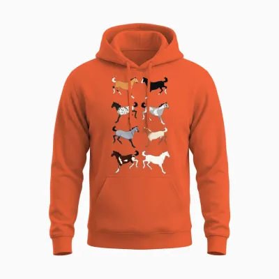 Horse Breeds Unisex Hoodie - Orange