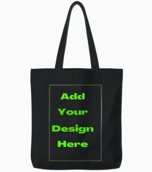 Add Your Own and Text Design Custom Personalized Tote Bags in Black