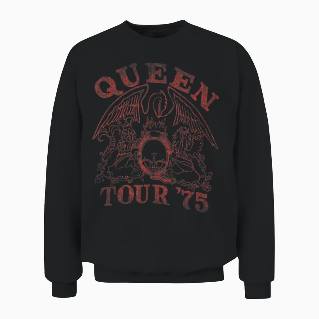 Official Tour Queen 75 T-Shirt, Black, S Unisex Sweatshirt in Black