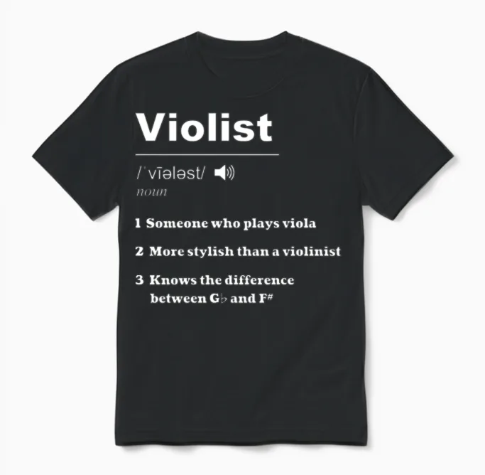 Funny Violist Definition Unisex T-Shirt in Black