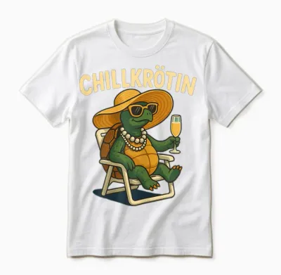 Funny T-Shirt with Chill Turtle Unisex T-Shirt - White