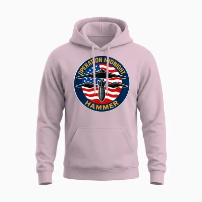 Operation Midnight Hammer - Usa Flag Midnight Hammer Unisex Hoodie - Light Pink