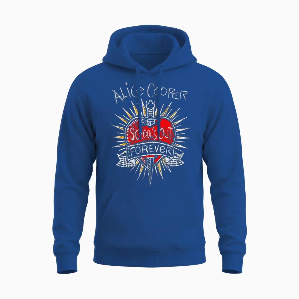 Alice Cooper Vintage School's Out Forever Unisex Hoodie in Royal