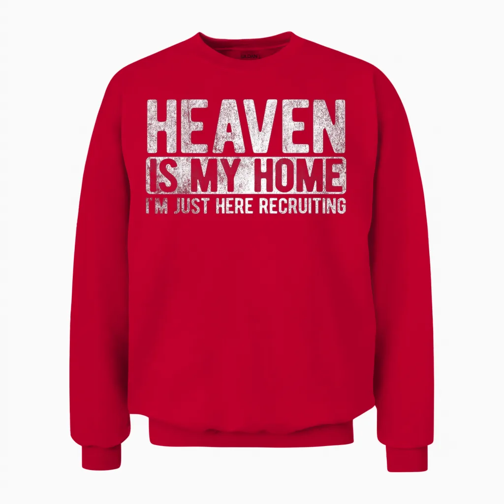 Heaven Is My Home Christian Religious Jesus T-Shirt Small Unisex Sweatshirt in Red
