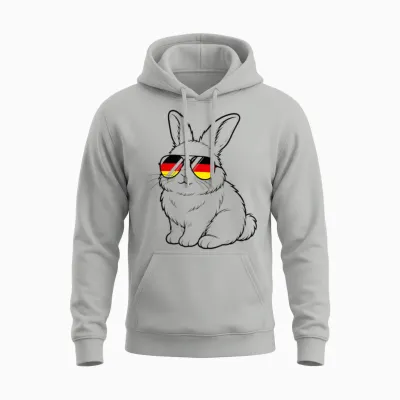 Deutsche Flagge Hase Deutsch Deutschland Hasen Unisex Hoodie - Ash