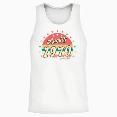 1970 August Retro Unisex Tank Top - White