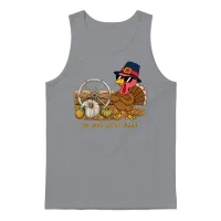 Too Cool to Be Dinner -Funny Turkey Thanksgiving Unisex Tank Top - Sport Grey – 1