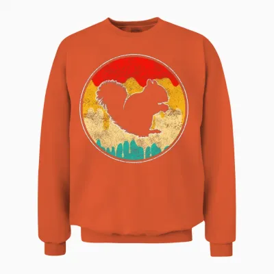Squirrel Retro Unisex Sweatshirt - Orange