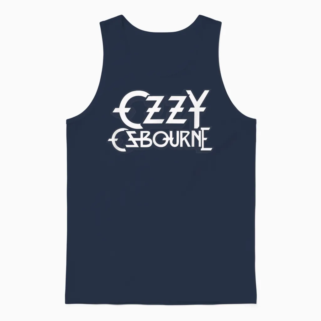 Ozzy Osbourne White Logo Unisex Tank Top in Navy
