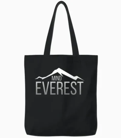 Hiking Mountain Mount Everest Mind Tote Bags - Black