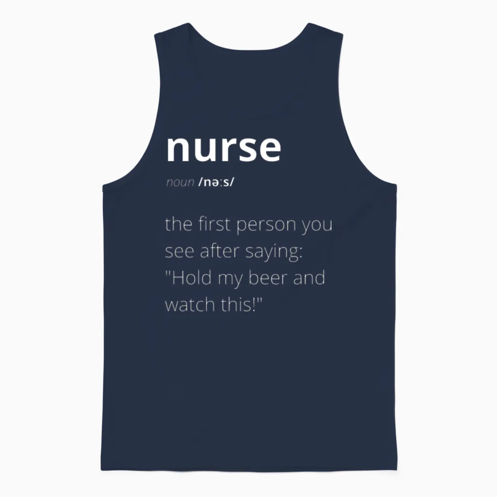 Nurse | Funny Definition Nurses Gift Unisex Tank Top in Navy